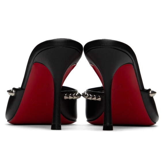 Christian Louboutin Me Dolly Spike 85 Black Backless Sandal Mule Heel Pump 38.5 - Picture 12 of 14